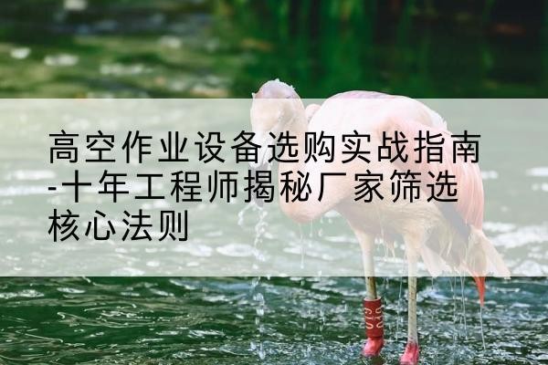 涧西剪叉式升降机厂家-高空作业设备选购实战指南-十年工程师揭秘厂家筛选核心法则