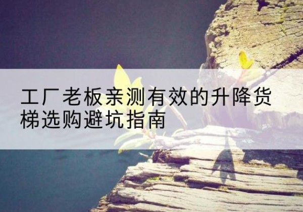 涧西升降货梯怎么选-工厂老板亲测有效的升降货梯选购避坑指南